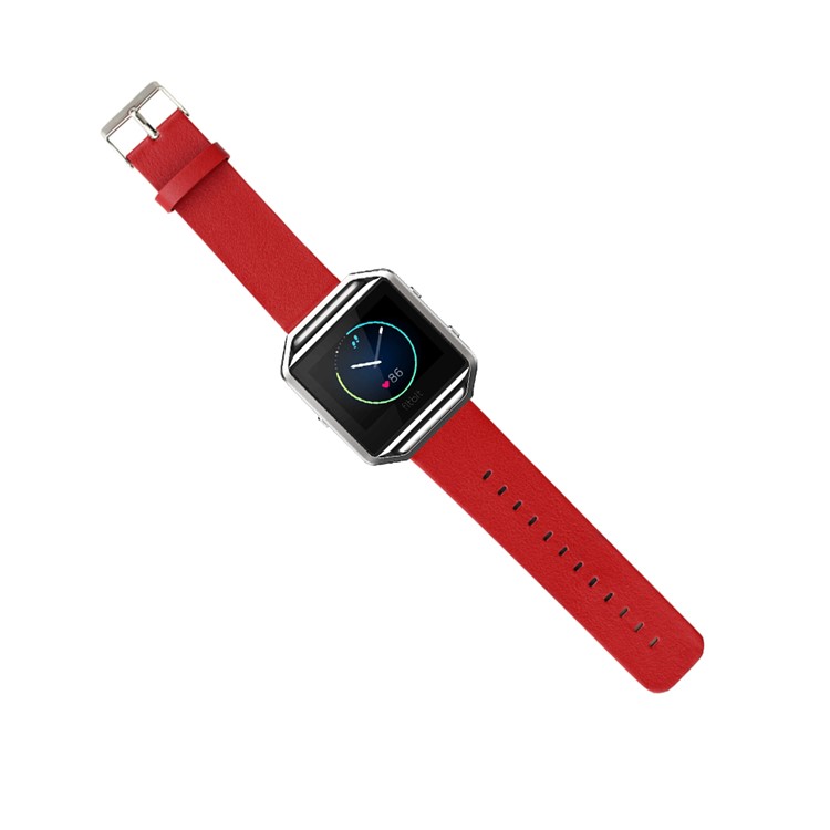Genuine Leather Wristband for Fitbit Blaze Smart Fitness Watch - Red-1