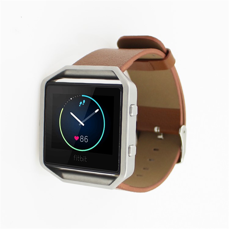 Genuine Leather Watchband for Fitbit Blaze Smart Fitness Watch - Brown-2