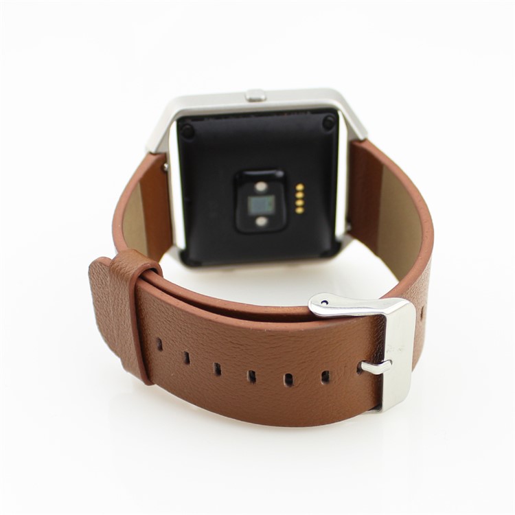 Genuine Leather Watchband for Fitbit Blaze Smart Fitness Watch - Brown-3