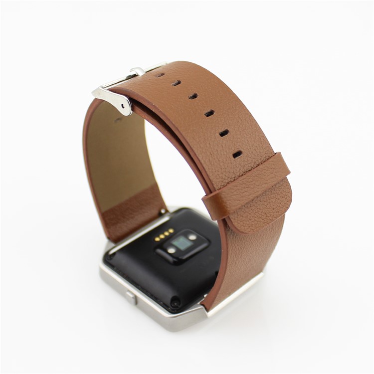 Genuine Leather Watchband for Fitbit Blaze Smart Fitness Watch - Brown-5