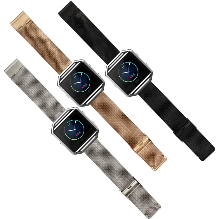 Milanese Stainless Steel Watchband Wristband for Fitbit Blaze - Silver Color-7