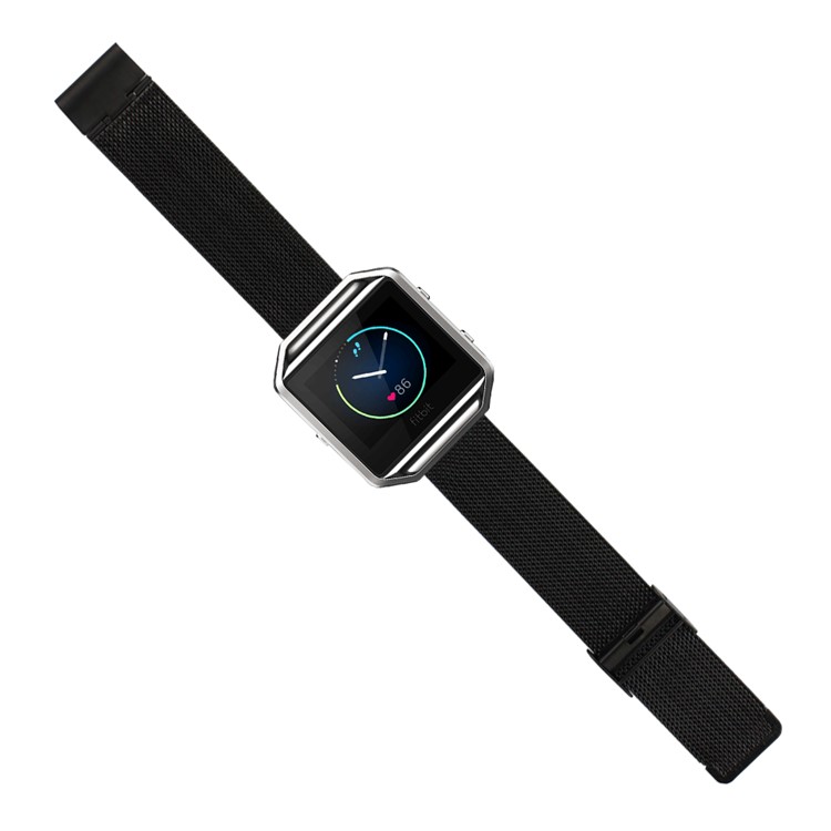 Milanese Stainless Steel Watchband Wristband for Fitbit Blaze - Black-2