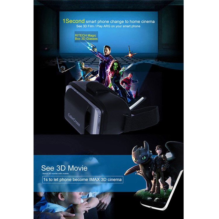 3D Glasses VR Virtual Reality Video Headset for iPhone 6s/Samsung S7 Edge Etc-6