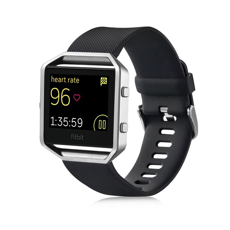Weiches Silikon Sport Uhrenarmband für Fitbit Blaze - Schwarz-4