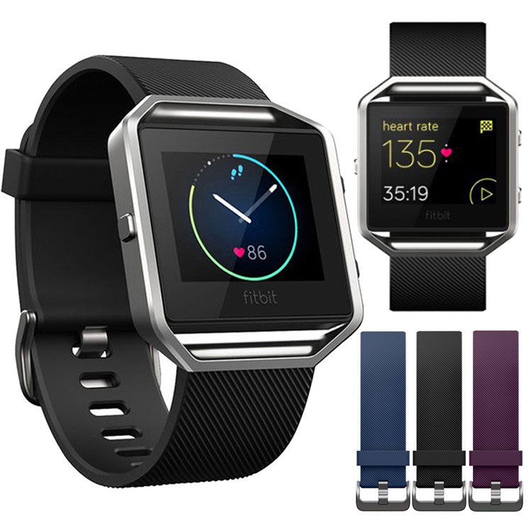 Weiches Silikon Sport Uhrenarmband für Fitbit Blaze - Schwarz-8