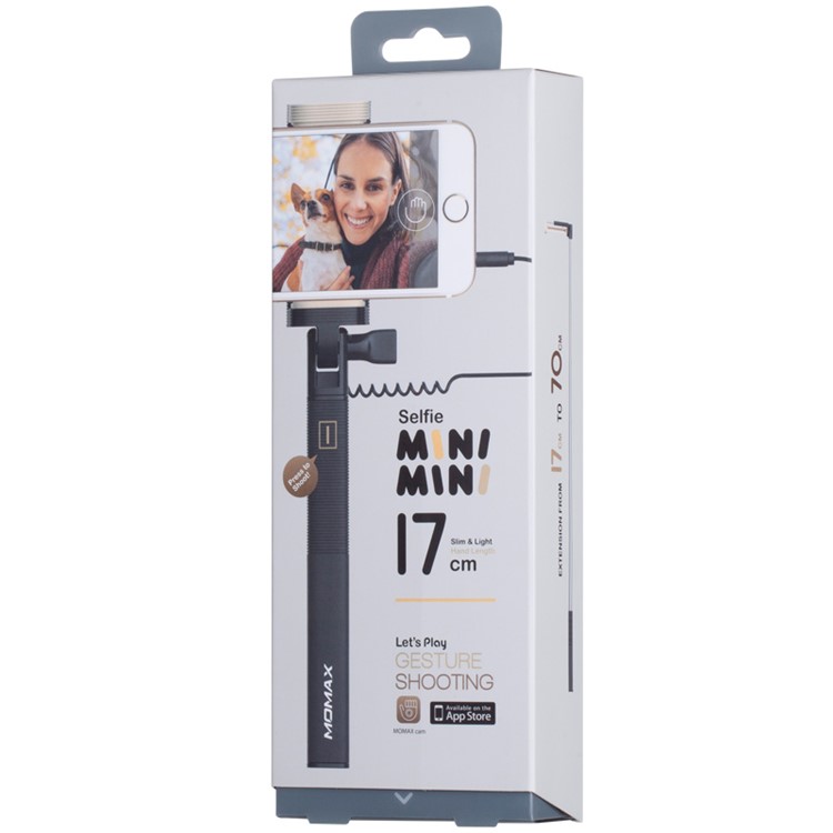 MOMAX Selfie Mini Mini 3.5mm Audio Cable Extendable Handheld Monopod - Black-11