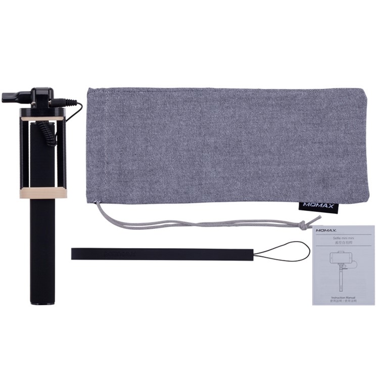 MOMAX Selfie Mini Mini 3.5mm Audio Cable Extendable Handheld Monopod - Black-5