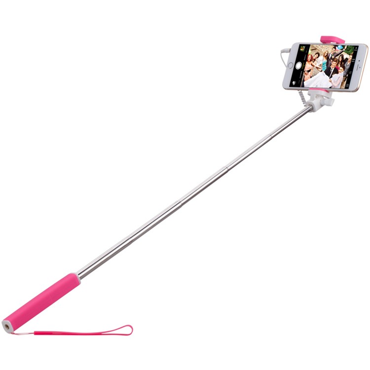 MOMAX Selfie Mini Mini 3.5mm Audio Cable Extendable Handheld Monopod - Rose-10