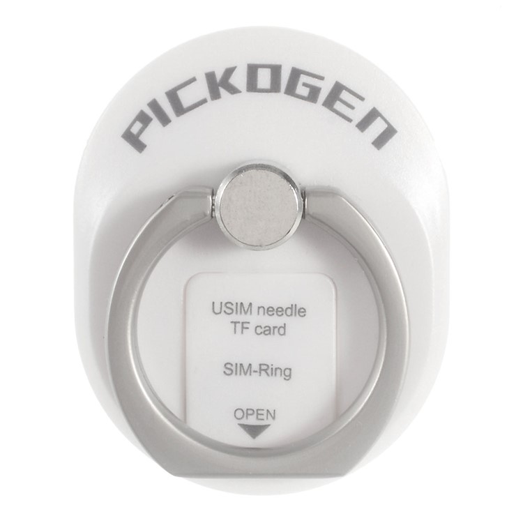 PICKOGEN Ring Finger Grip Desktop Stand for iPhone 6s/Samsung S7 Etc - White-2