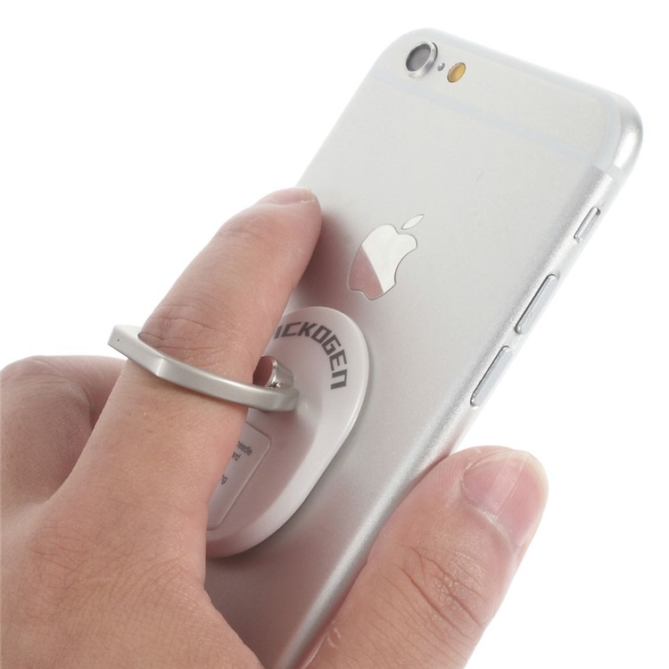 PICKOGEN Ring Finger Grip Desktop Stand for iPhone 6s/Samsung S7 Etc - White-4