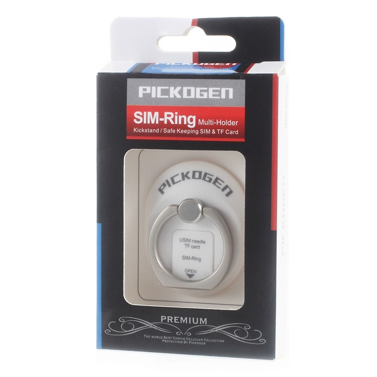 PICKOGEN Ring Finger Grip Desktop Stand for iPhone 6s/Samsung S7 Etc - White-7