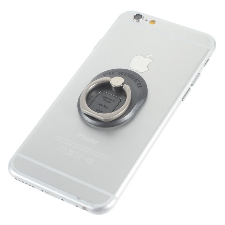 PICKOGEN Ring Finger Grip Desktop Stand for iPhone 6s/Samsung S7 Etc - Grey-3