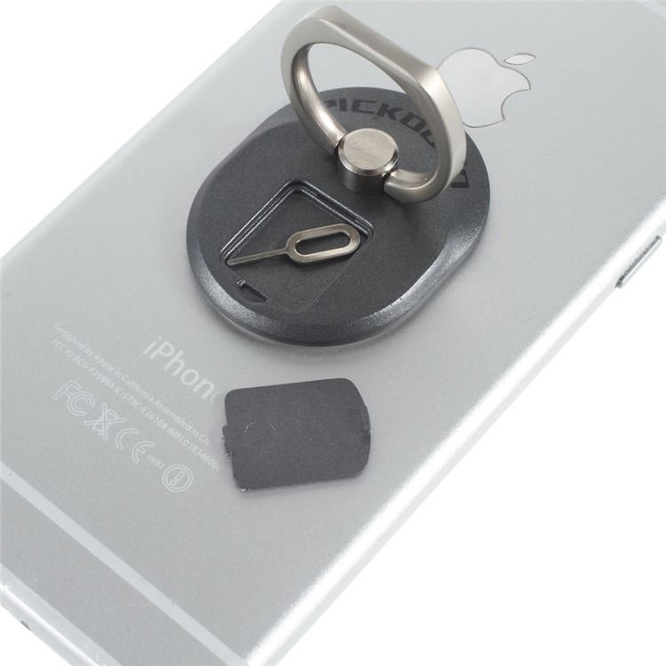 PICKOGEN Ring Finger Grip Desktop Stand for iPhone 6s/Samsung S7 Etc - Grey-5