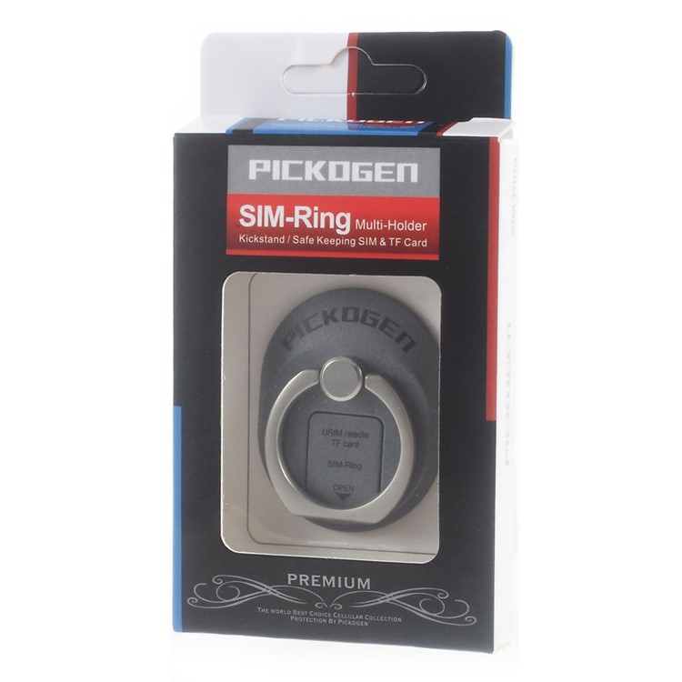 PICKOGEN Ring Finger Grip Desktop Stand for iPhone 6s/Samsung S7 Etc - Grey-7