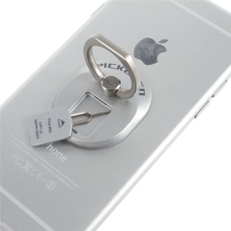 PICKOGEN Ring Grip Universal Phone Stand for iPhone 6s/Samsung S7 Etc - Silver Color-5