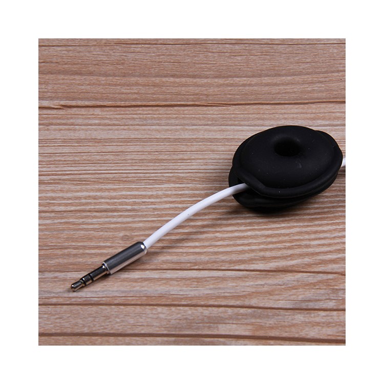 LENTION Mini Cable Winder Cord Organizer for Earphone USB Cable - Black-2