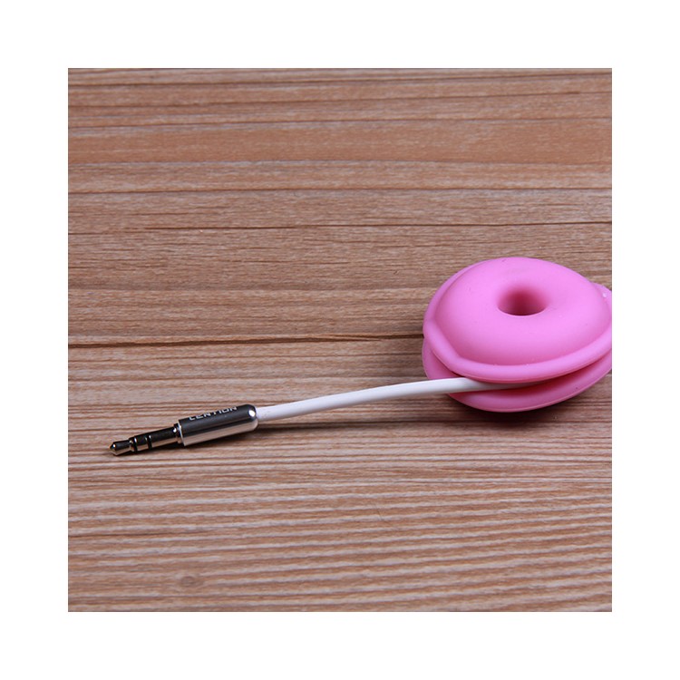 LENTION Mini Cable Winder Cord Organizer for Earphone USB Cable - Rose-2