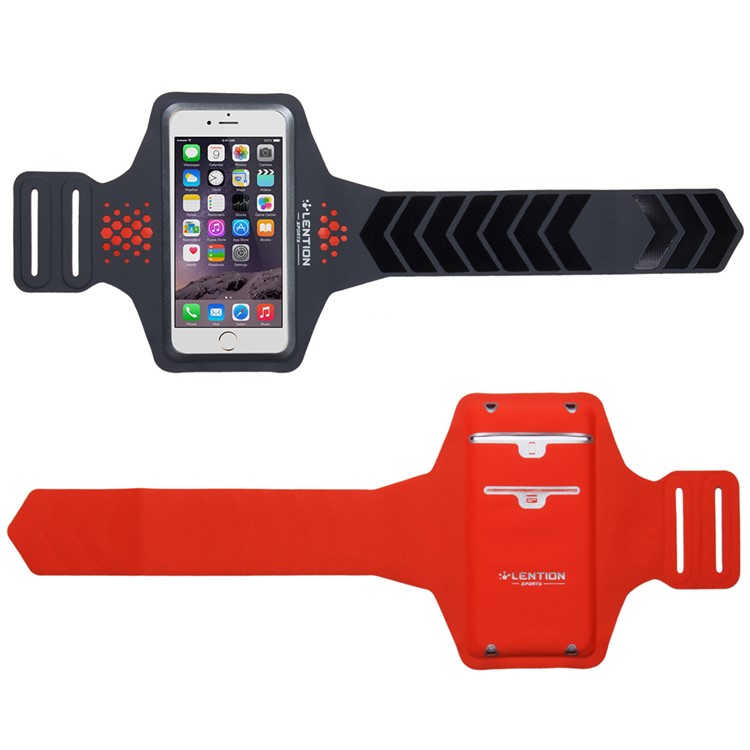 LENTION Sweatproof Sport Armband with Card Slot and Earphone Cutout for iPhone 6s 6 - Grey-2