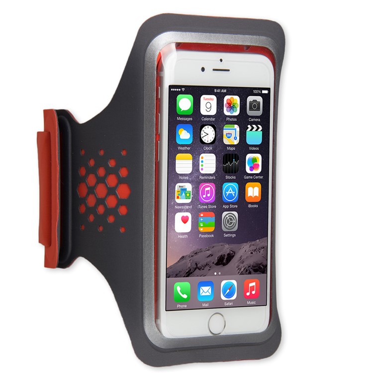 LENTION Sweatproof Sport Armband with Card Slot and Earphone Cutout for iPhone 6s 6 - Grey-3