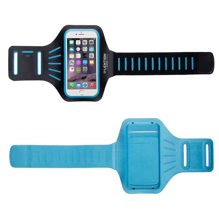 LENTION Active Series for iPhone 6s Plus / 6 Plus Sport Armband with Card Slot - Blue-5