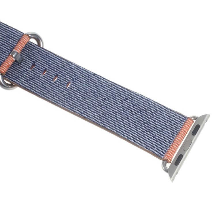 Nylon Fabric Sport Watchband Strap for Apple Watch Series 3 Series 2 Series 1 38mm - Orange-5
