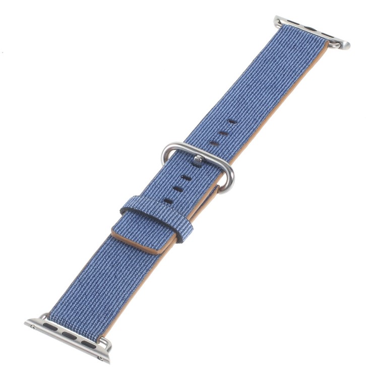 Nylon Fabric Sport Watch Band for Apple Watch Series 3 Series 2 Series 1 38mm - Dark Blue-1