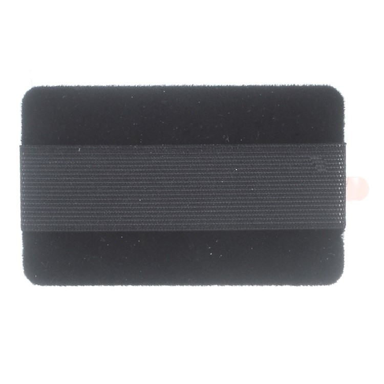 Universal Rubberized Slim Elastic Phone Finger Grip Strap with Fur, Size: 53 x 32 x 1.8mm - Black-2