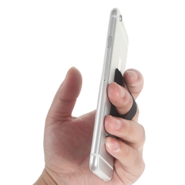 Universal Rubberized Slim Elastic Phone Finger Grip Strap, Size: 53 x 32 x 1.8mm - Silver Color-2