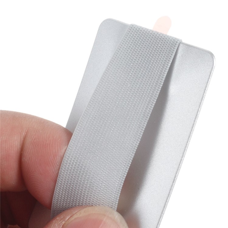 Universal Rubberized Slim Elastic Phone Finger Grip Strap, Size: 53 x 32 x 1.8mm - Silver Color-4