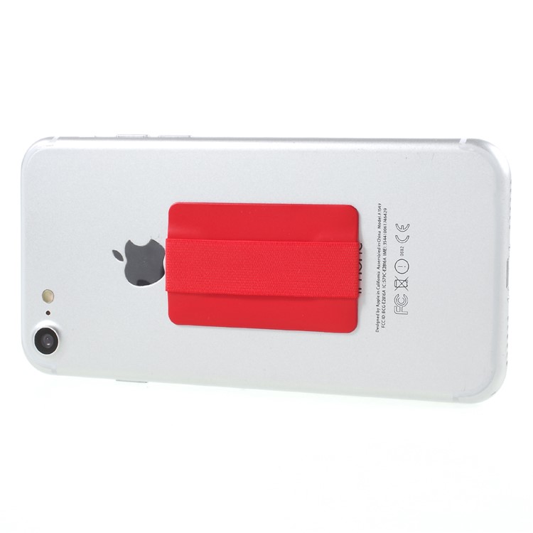 Universal Rubberized Slim Elastic Phone Finger Grip Strap, Size: 53 x 32 x 1.8mm - Red-3