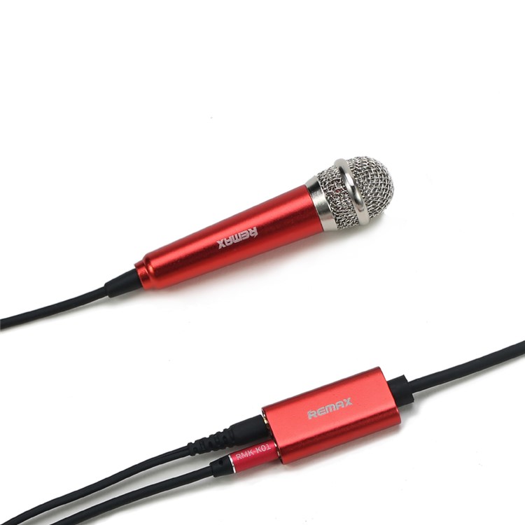 REMAX RMK-K01 Handheld Karaoke Microphone for Song-singing APPs - Red-2