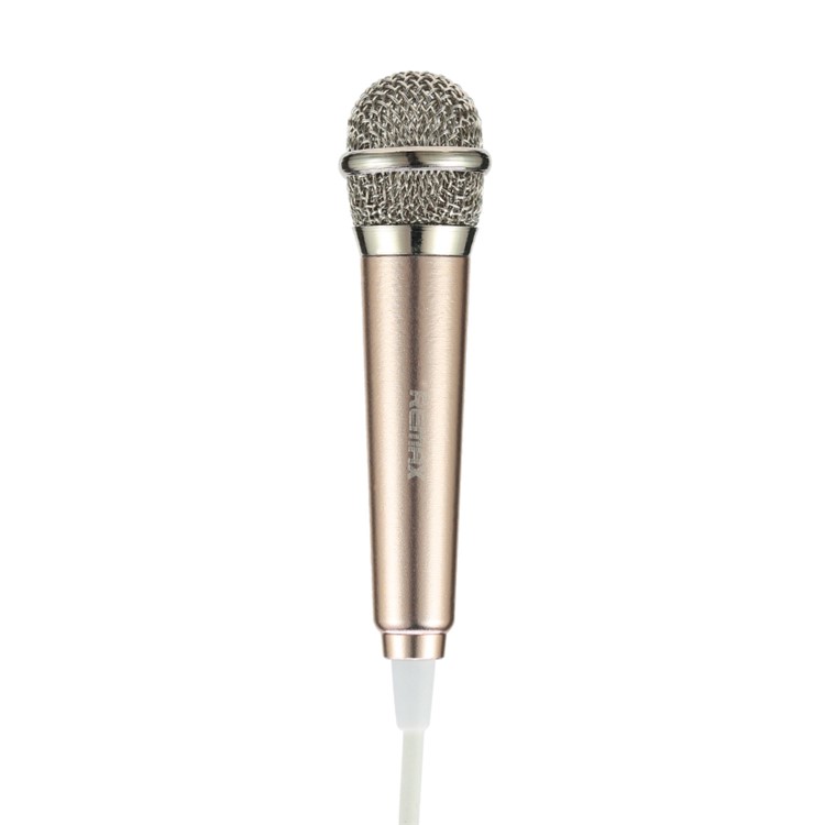 REMAX RMK-K01 Portable Karaoke Microphone for Song-singing APPs - Gold Color-1