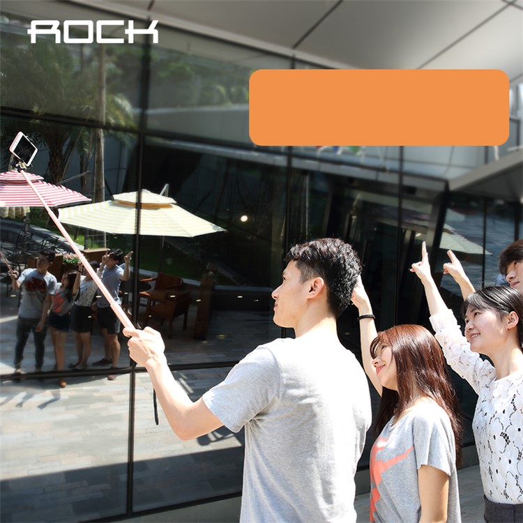ROCK Mirror Wire Control Foldable Extendable Monopod - Rose Gold Color-4