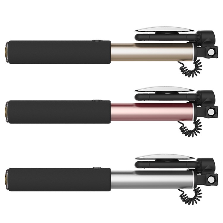 ROCK Mirror Wire Control Foldable Extendable Monopod - Rose Gold Color-6