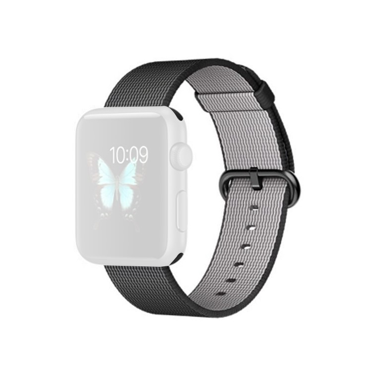 XINCUCO Nylon Uhrenarmband Wristband für Apple Watch Serie 3 Serie 2 Serie 1 38mm - Schwarz-1