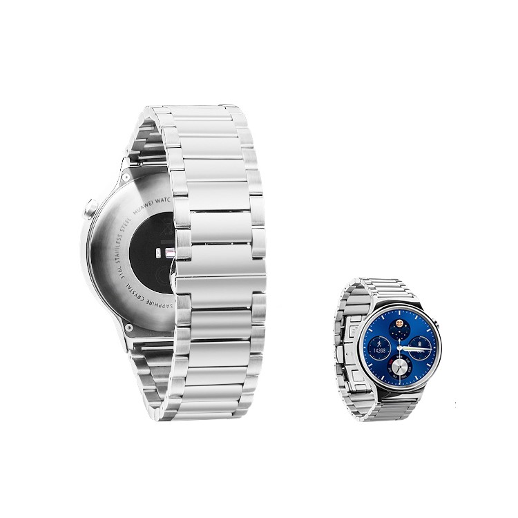 XINCUCO Stainless Steel Wristband with Butterfly Buckle for Huawei Watch - Silver Color / Buckle Width: 22mm-1