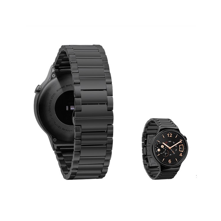 XINCUCO Stainless Steel Solid Wristband for Huawei Watch - Black Color / Buckle Width: 26mm-1