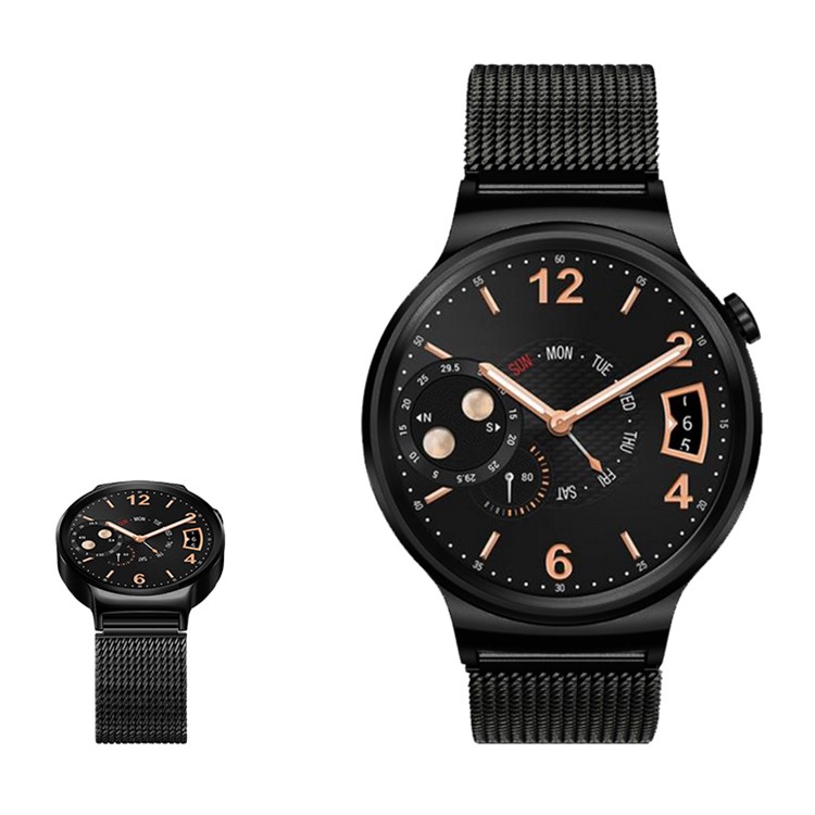 XINCUCO Milanese Stainless Steel Watch Strap for Huawei Watch with Magnetic Closure - Black-1