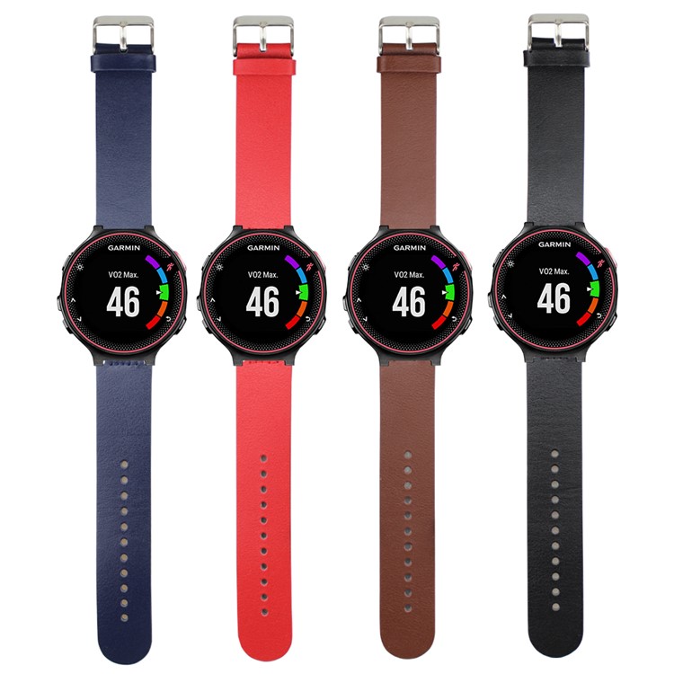 Genuine Leather Watchband for Garmin Forerunner 230/235/630 - Black-5