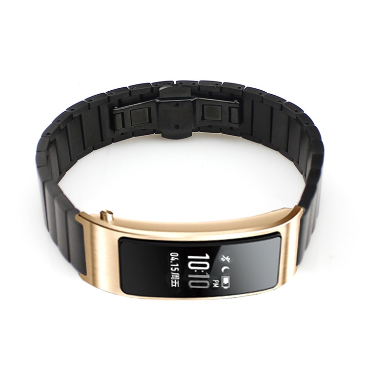 Bamboo-like Stainless Steel Strap for Huawei Talkband B3 with Folding Clasp - Black-2