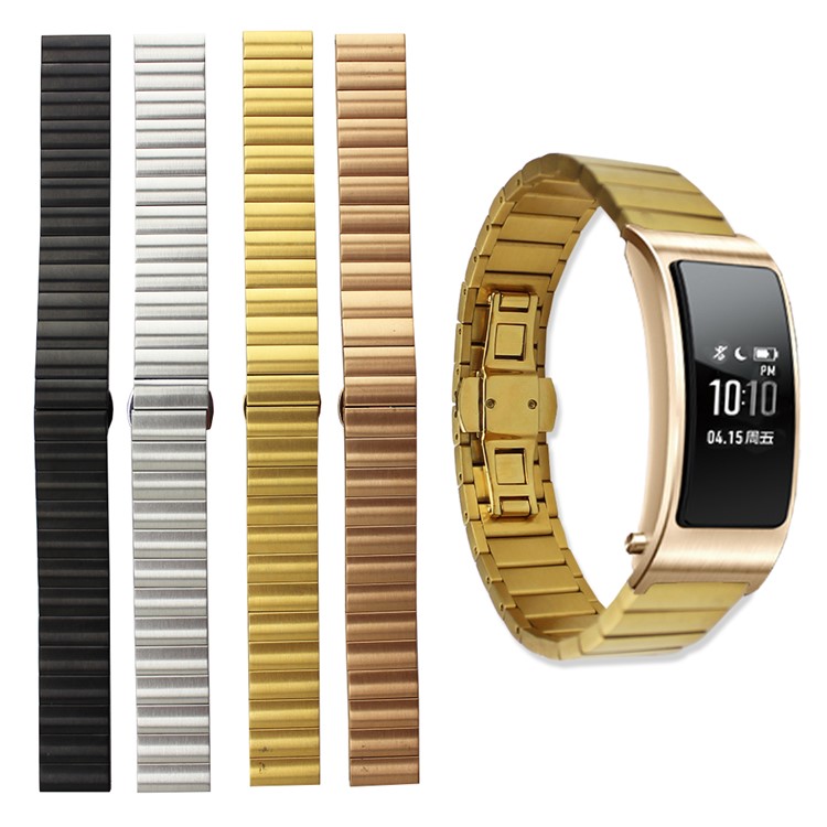Bamboo-like Stainless Steel Strap for Huawei Talkband B3 with Folding Clasp - Black-5