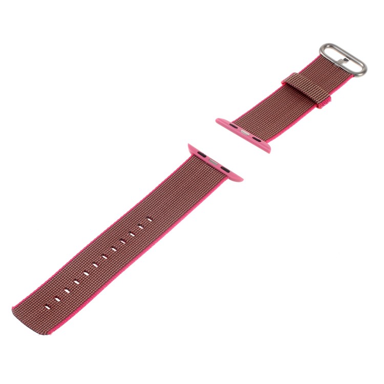 Nylon Buckle Closure Watchband Wristband for Apple Watch 42mm Series 3 Series 2 Series 1 - Rose-2