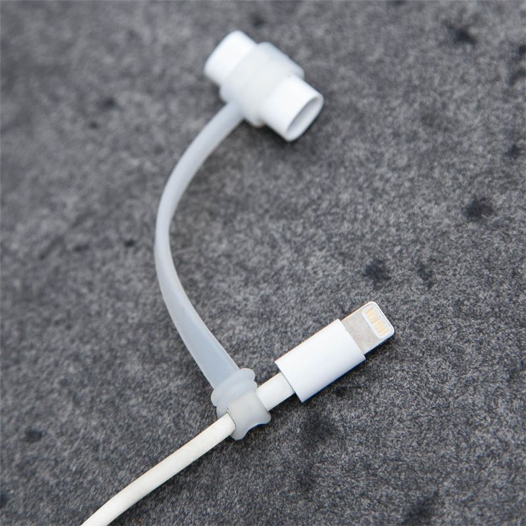 JISONCASE Cozy Silicone Protective Anti-lost Cap Cover for Apple Pencil & Charging Cable (2 Sets)-9