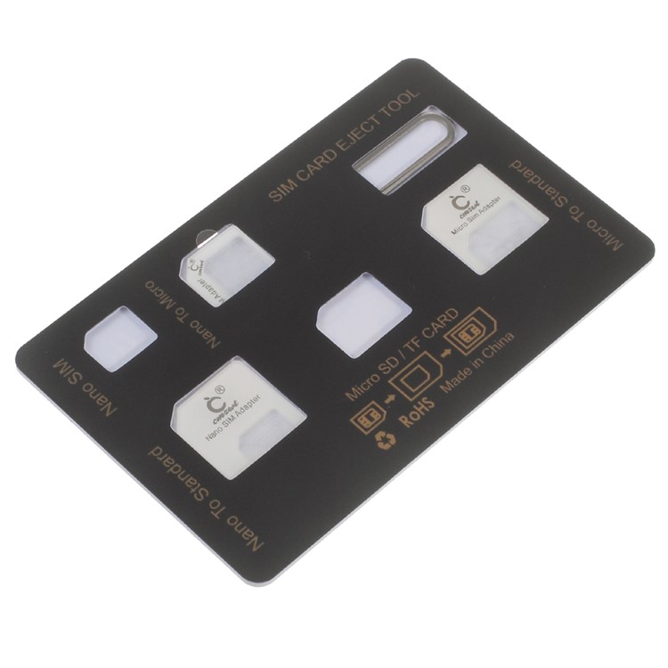 CMZWT Credit Card Style 4-in-1 SIM Card Adapter Kit (Nano / Micro / Standard) with Eject Pin - White-5