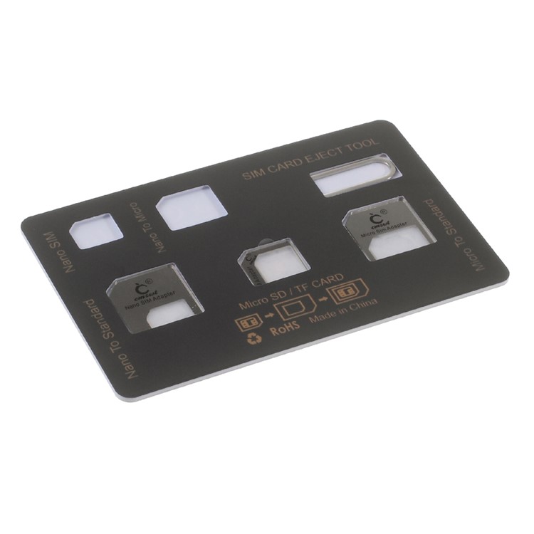 CMZWT Credit Card Style Card Holder with Micro Nano SIM Card Adapter & Eject Tool - Grey-4