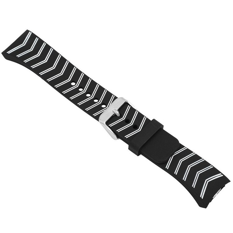 Chevron Silicone Watch Strap Watchband for Samsung Galaxy Gear S2 SM-R720 - White / Black-2