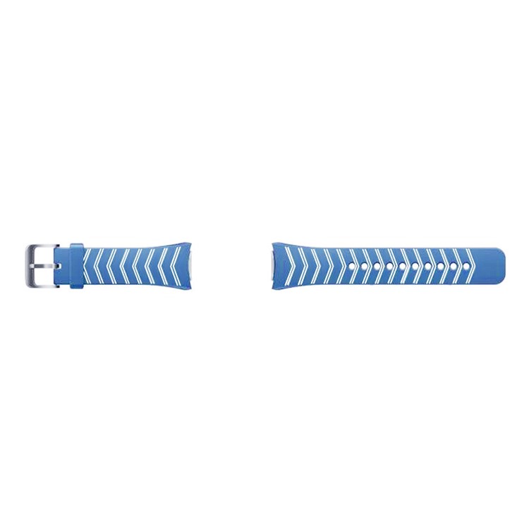 Chevron Silicone Watch Strap Watchband for Samsung Galaxy Gear S2 SM-R720 - White / Blue-3