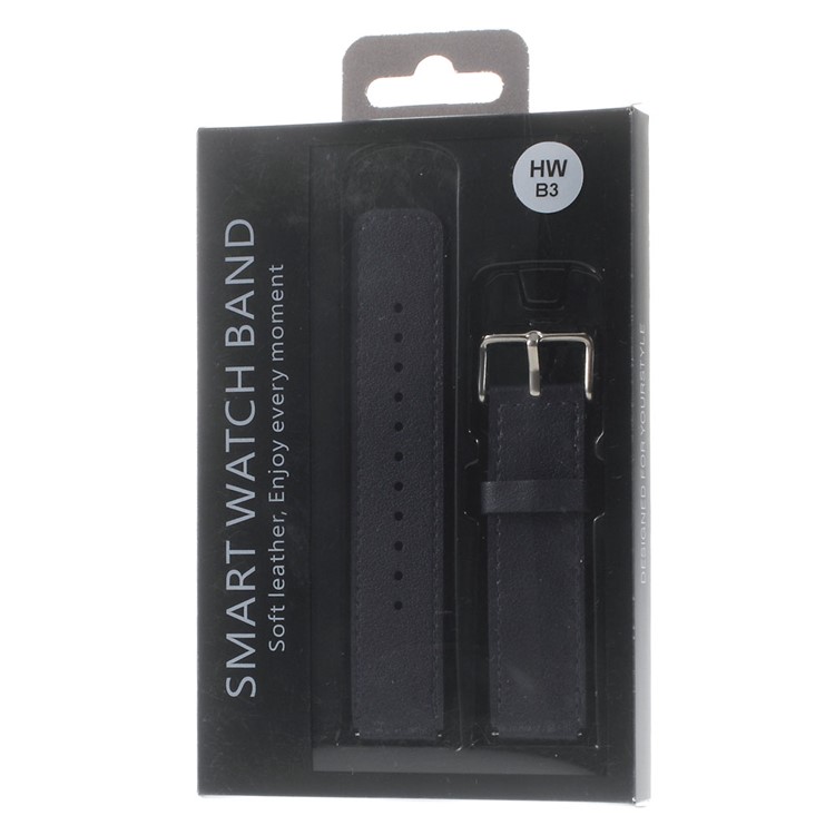 Genuine Leather Watchband Wristband for Huawei Talk Band B3 - Dark Blue-6