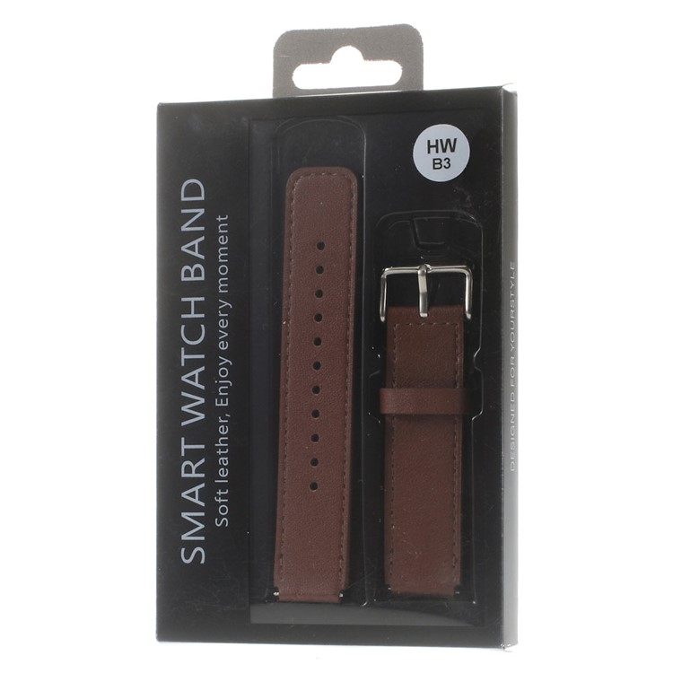 Genuine Leather Watchband Wristband for Huawei Talk Band B3 - Brown-6