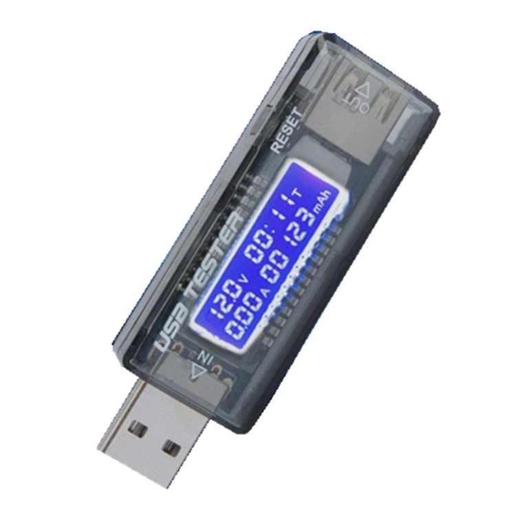 KWS-V21 LCD USB Detector Voltmeter Ammeter Power Capacity Tester Compatible with QC 2.0-1